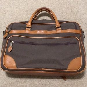 L.L. Bean Canvas and Leather Laptop Messenger Bag